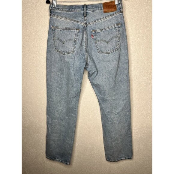 Levi's 501 '90s Jeans Big E W28x32 Mid Rise Straight Leg Button Fly Distress T - Picture 2 of 10